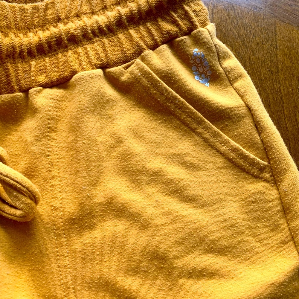 Free People High Waisted Mustard Joggers